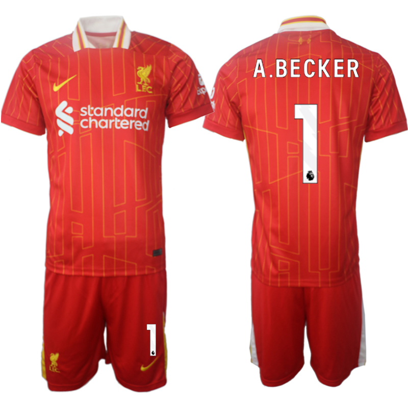 Men 2024-2025 Club Liverpool home red #1 Soccer Jersey->customized nfl jersey->Custom Jersey